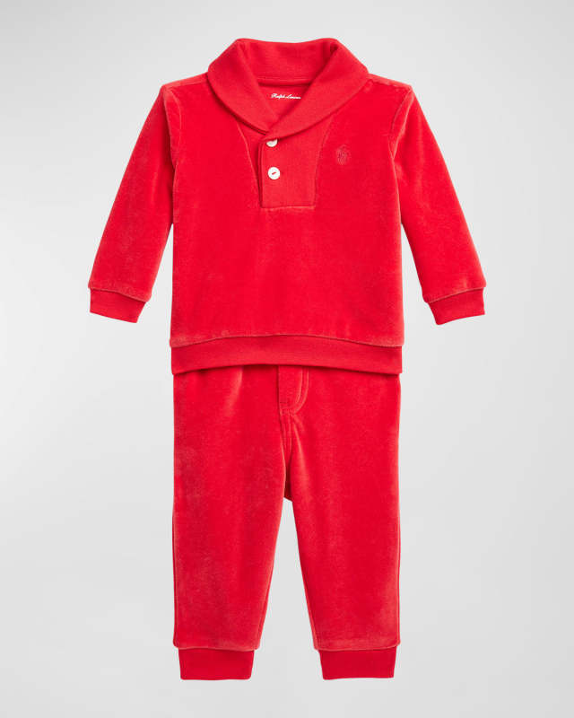 Boy's Two-Piece Velour Set, Size 6M-24
